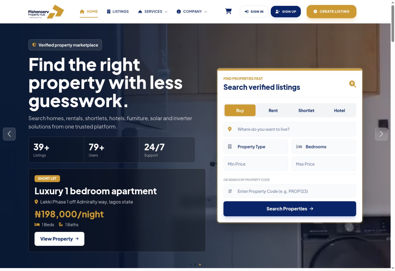 Pishonserv website homepage designed and developed by Noah Abayomi